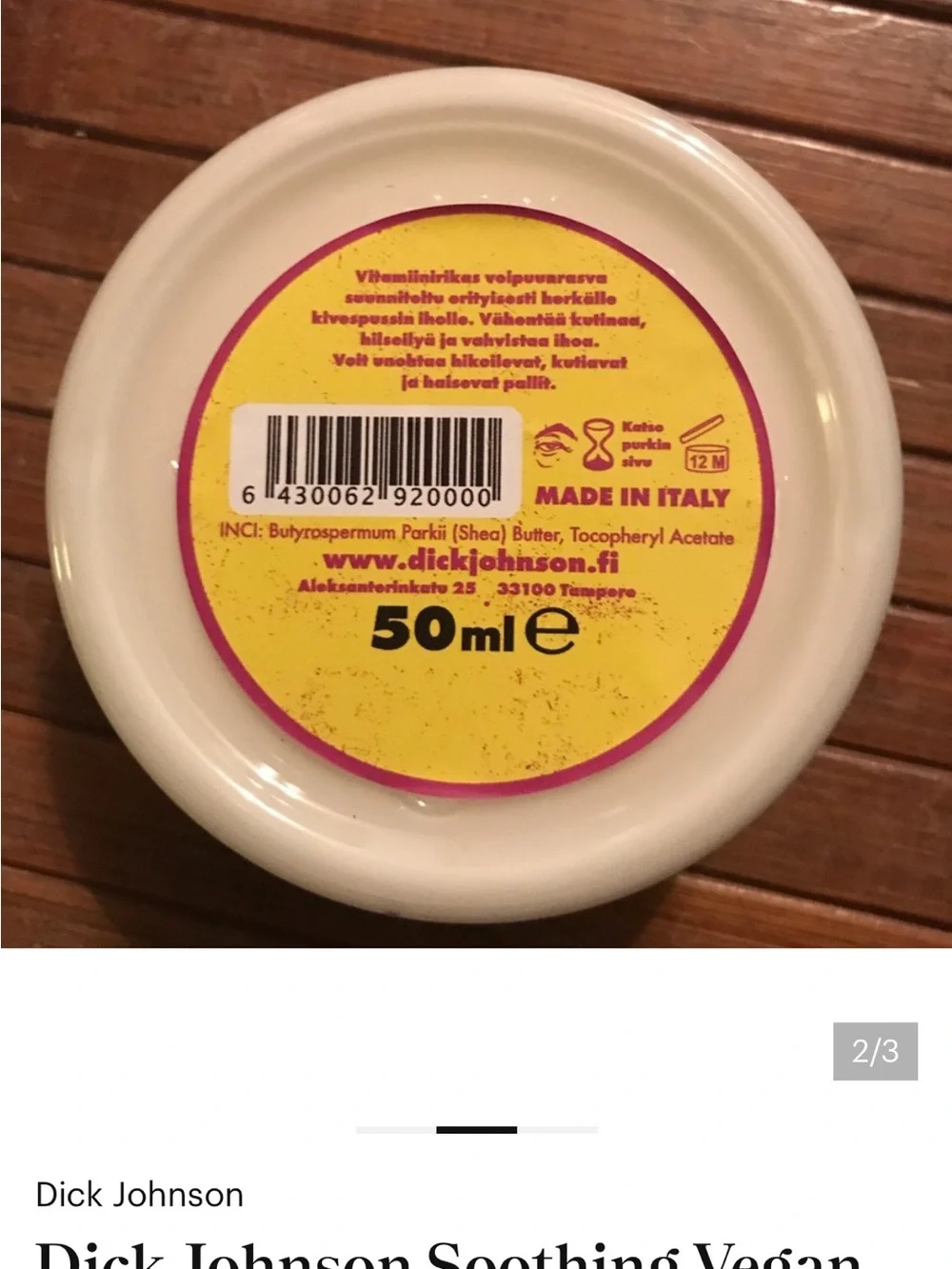 New from Finland! Balls Wax Soothing Vegan Balm — White